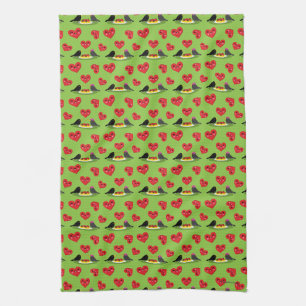 Spaghetti Meatballen Romantic Date Pattern Theedoek
