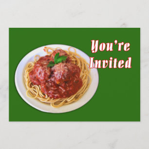 Spaghetti & Meatballen U wordt uitgenodigd Kaart