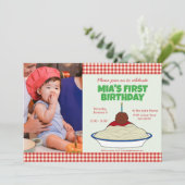 Spaghetti & Meatballs 1er Invitation anniversaire (Debout devant)