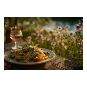 Spaghetti met asperges Tips van een Riverbank Perfect Poster