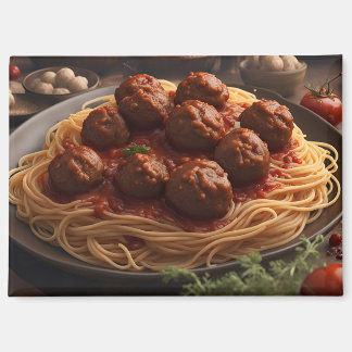 Spaghetti met balletjes magneet
