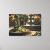 Spaghetti met Broccoli Rabe Canvas Afdruk (Voorkant)