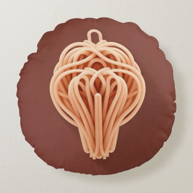 Spaghetti noedel uniek patroon rond kussen (Voorkant)