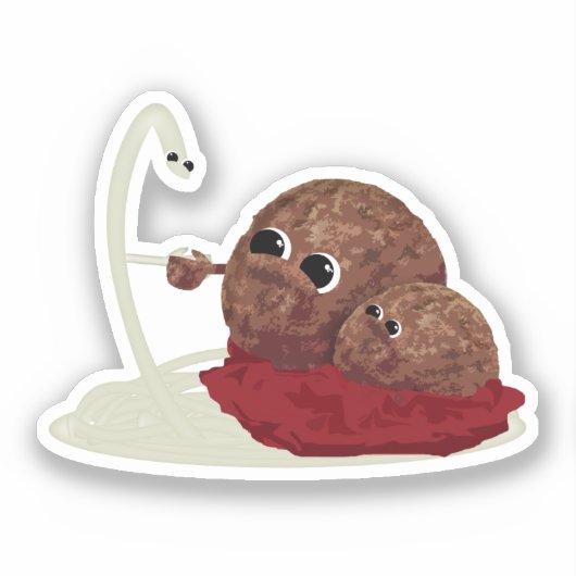 Spaghetti Ontmoet Ballen Sticker (Voorkant)