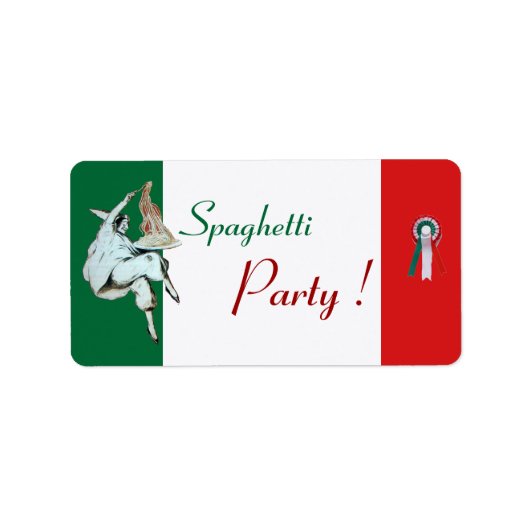 SPAGHETTI-PARTIJ ITALIAANSE KITCHEN, RESTAURANT gr Etiket (Voorkant)