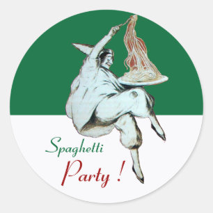 SPAGHETTI-PARTIJ ITALIAANSE KITCHEN, RESTAURANT gr Ronde Sticker