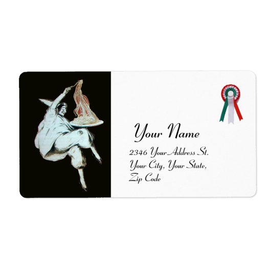 SPAGHETTI-PARTIJ ITALIAANSE KITCHEN, RESTAURANT zw Etiket (Voorkant)