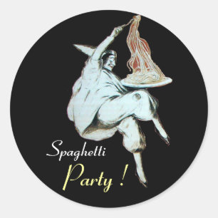 SPAGHETTI-PARTIJ ITALIAANSE KITCHEN, RESTAURANT zw Ronde Sticker