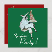 SPAGHETTI PARTIJ, ITALIAANSE KITCHEN rood diner Kaart (Voorkant / Achterkant)