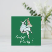 SPAGHETTI PARTIJ, ITALIAANSE KITCHEN rood diner Kaart (Staand voorkant)