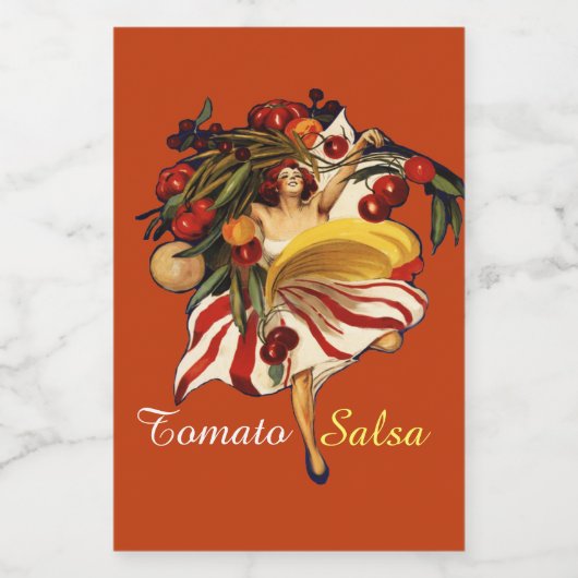 SPAGHETTI PARTY DANCE, ITALIAN KITCHEN TOMATO SALS VOEDSELCONTAINER ETIKET (Enkel label)