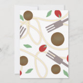 Spaghetti Pasta Bord Birthday Party Invitation Aankondiging (Achterkant)