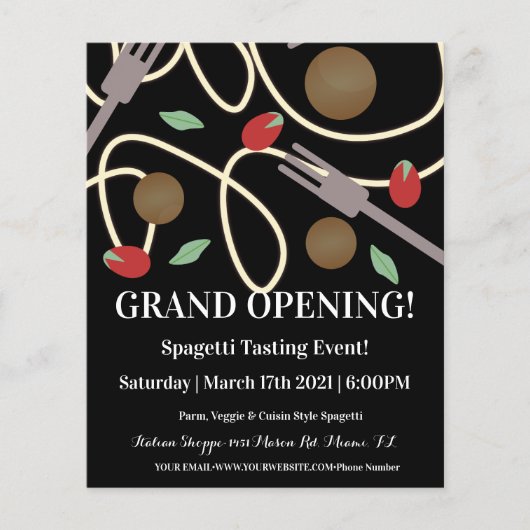 Spaghetti Pasta Italiaans keukengerei Flyer (Voorkant)
