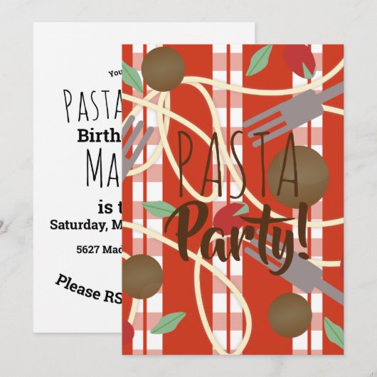 Spaghetti Pasta Italiaans keukengerei Kaart (Voorkant / Achterkant)