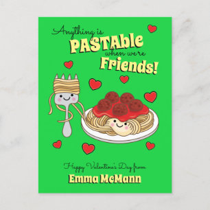 Spaghetti Pasta Kind Valentijn Friendship Briefkaa Briefkaart