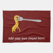 Spaghetti Pasta op Fork Design Theedoek (Horizontaal)