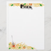 spaghetti plat de pâtes italiennes en-tête du menu (Devant / Derrière)