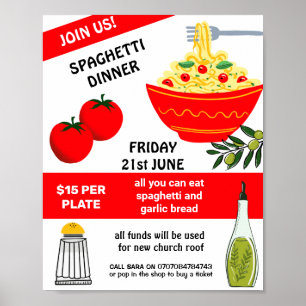 Spaghetti Spag Bowl Fondsenwervende Evenementenpos Poster
