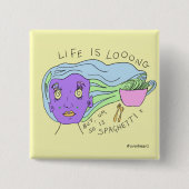 Spaghetti | Square Pin Badge | #overhear Vierkante Button 5,1 Cm (Voorkant)