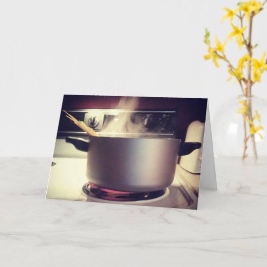 "Spaghetti Tijd" Beterschap Kaart (Gele Bloem)