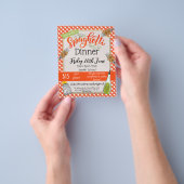 Spaghettidiner Italiaanse schoolkerk fondsenwervin Flyer (Hand)