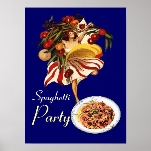 SPAGHETTIPARTIJDANS,ITALIAANSE KEUKEN EN TOMATEN POSTER (Voorkant)