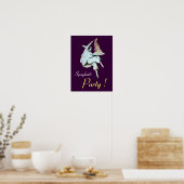 SPAGHETTIPARTY, ITALIAANSE KEUKEN ,paars Poster (Keuken)