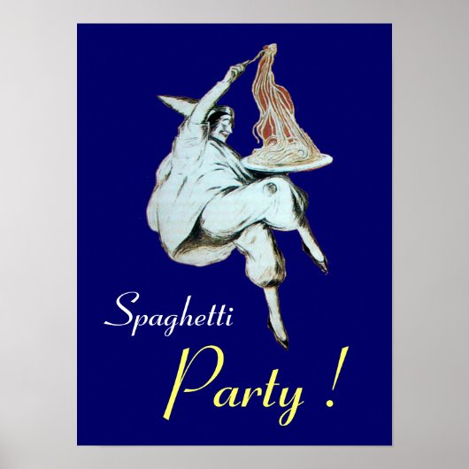 SPAGHETTIPARTY, ITALIAANSE KEUKEN ,paars Poster (Voorkant)