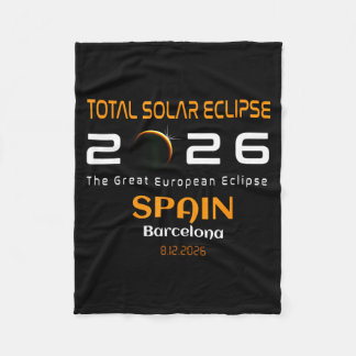 Spain Barcelona Total Solar Eclipse August 2026 Fleece Deken