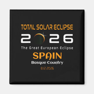 Spain Basque Country Total Solar Eclipse August Magneet