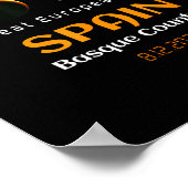 Spain Basque Country Total Solar Eclipse August Poster (Hoek)