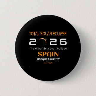 Spain Basque Country Total Solar Eclipse August Ronde Button 5,7 Cm