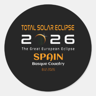 Spain Basque Country Total Solar Eclipse August Ronde Sticker