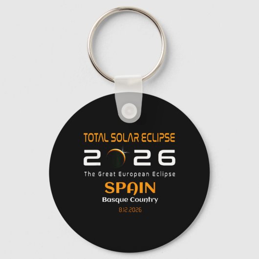 Spain Basque Country Total Solar Eclipse August Sleutelhanger (Voorkant)
