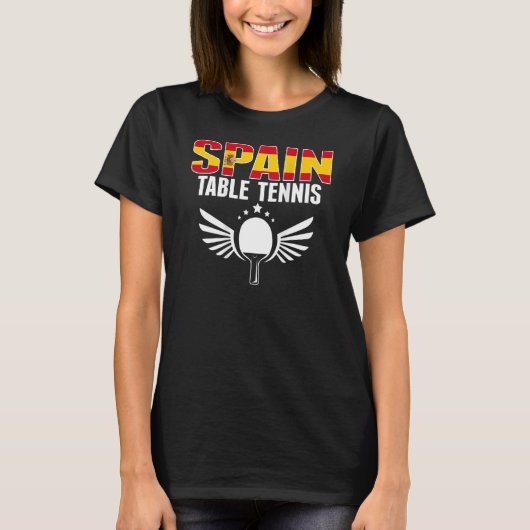 Spain Table Tennis   Support Spanish Ping Pong Tea T-shirt (Voorkant)