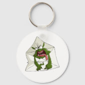 spam in een groene monster envelop Sleutelhanger (Voorkant)
