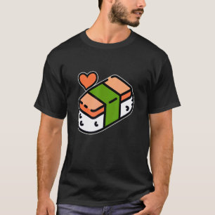 Spam Musubi Food Instruction Diagram Japans Hawa T-shirt