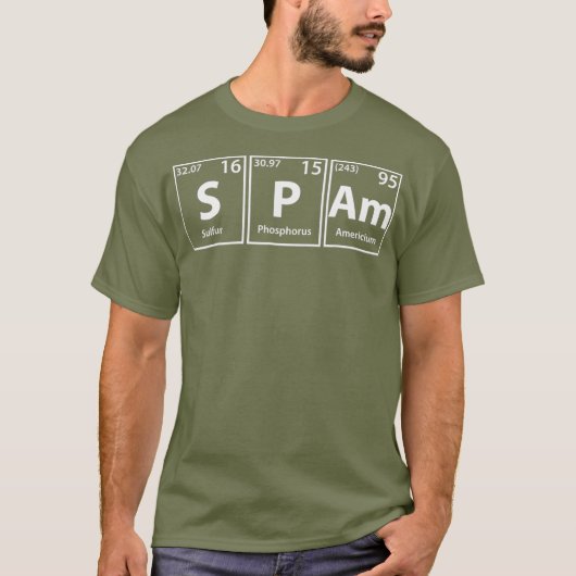 Spam SPAm Periodic Table Elements T-shirt (Voorkant)
