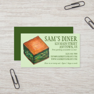 Spanakopita Grieks restaurant Diner Visitekaartje