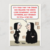 spandex nuns no-no jurk code briefkaart (Voorkant)
