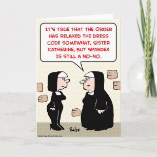 spandex nuns no-no jurk code kaart