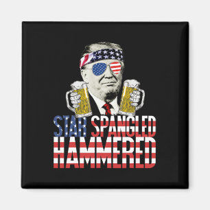 Spangled Hammered President Donald Trump Bierliefd Magneet