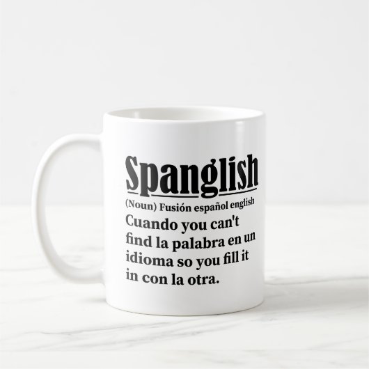 Spanglish Funny Definition Spaans Engels Koffiemok (Links)