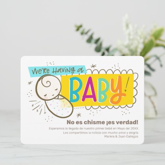 Spanglish zwangerschap aankondiging (Staand voorkant)