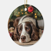 Spaniel Christmas Keramisch Ornament (Links)