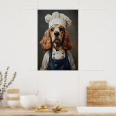 Spaniel Cocker Anglais en Affiche de Chapeau de Cu (Cuisine)