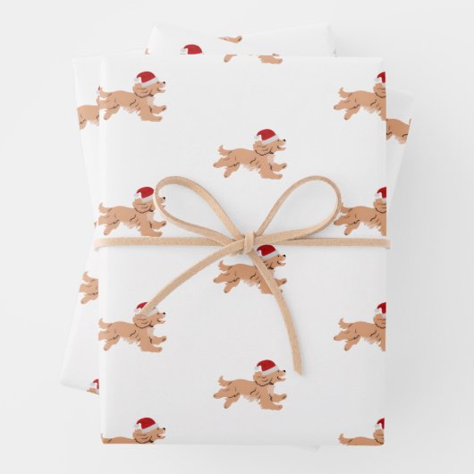 Spaniel Dog Christmas Inpakpapier Vel (In situ)