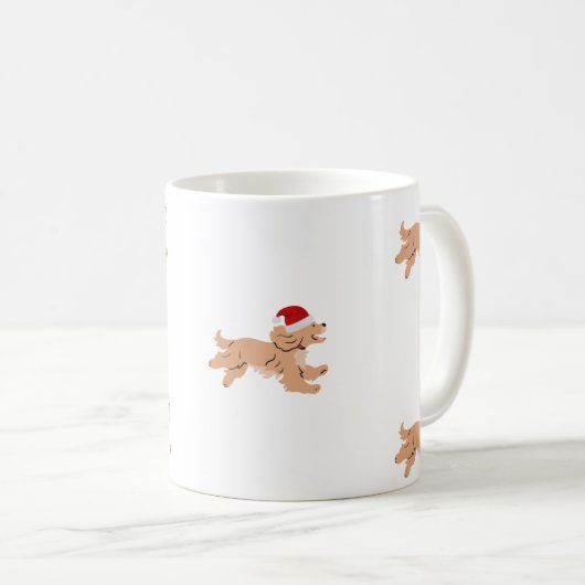 Spaniel Dog Christmas Mug (Devant droit)