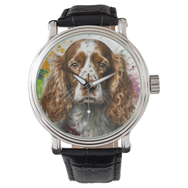 Spaniel Dog Horloge (Voorkant)