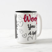 Spaniel dog love mug  tweekleurige koffiemok (Voorkant rechts)